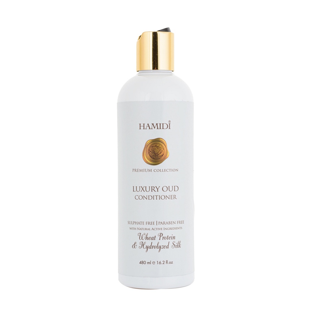 With Wheat Protein & Hydrolyzed Silk & Oud Smell Conditioner  480 ML - Luxury Collection By Hamidi