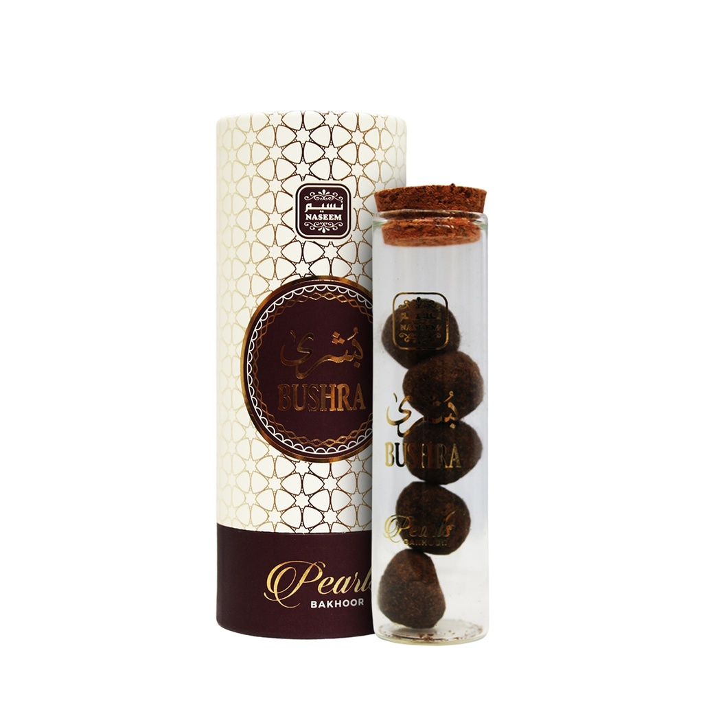 Bushra Non Alcoholic Bakhoor Mamoul  30 GM - Pearl Collection By Naseem