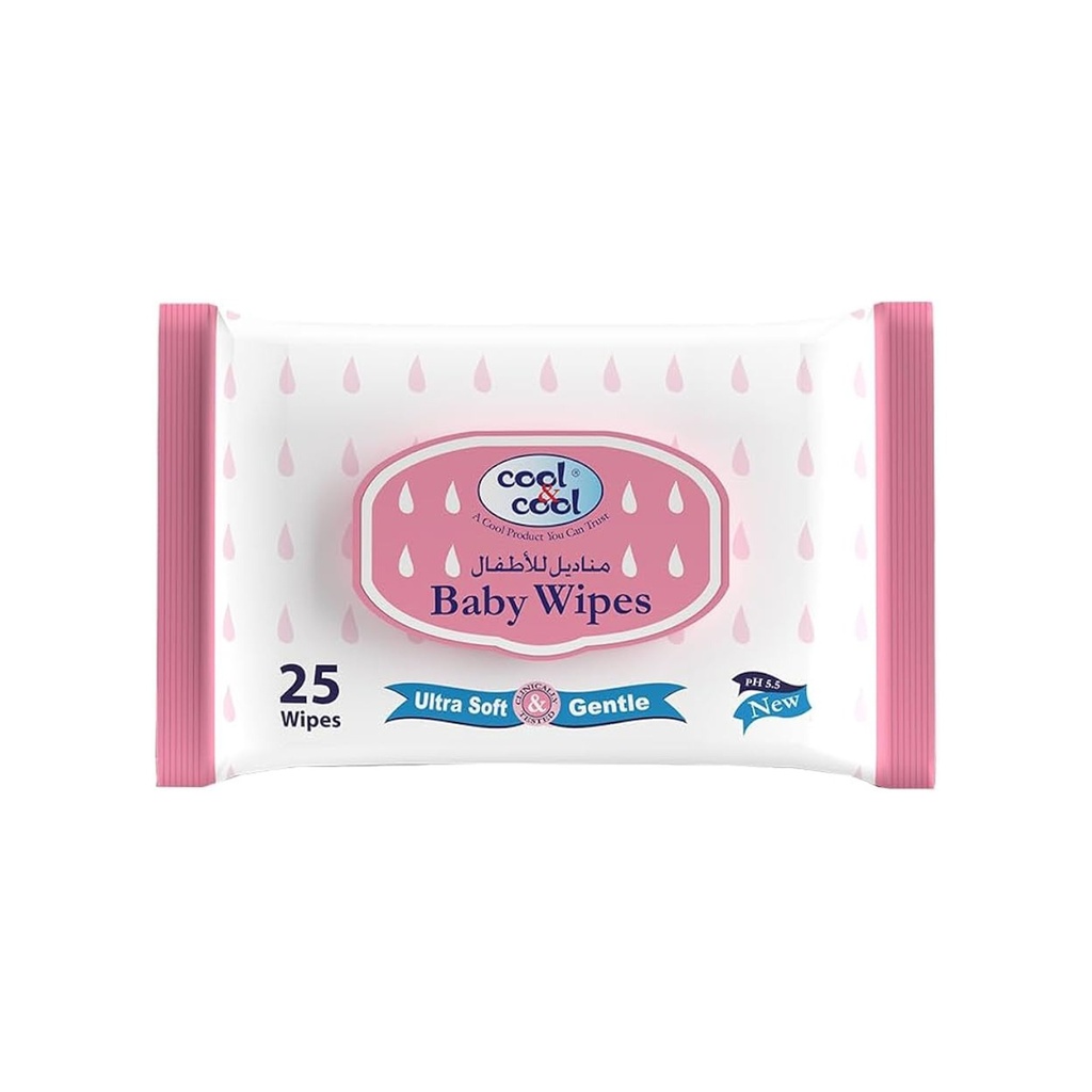 Ultra Soft & Gentel Baby Wipes  25Pcs -  By Cool&Cool