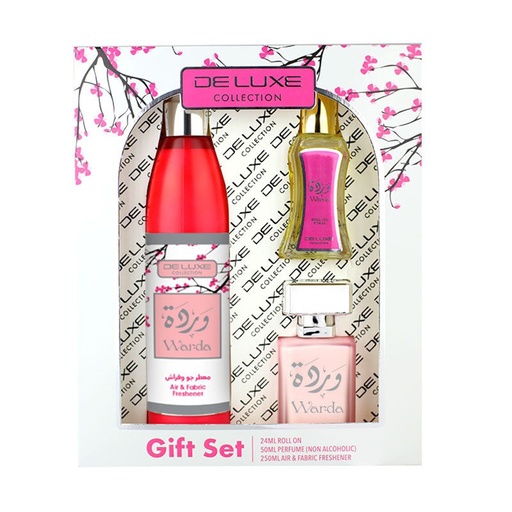 Warda Non Alcoholic Gift Set  3 PCS - Deluxe Collection By Hamidi