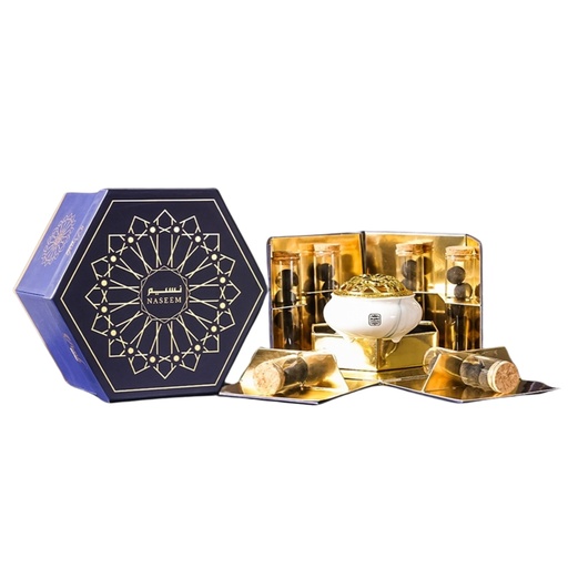 Set Box Non Alcoholic Bakhoor Mamoul  180 GM - Pearl Collection By Naseem
