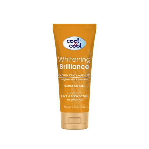 Whitening Brilliance With Kaolin Clay & Walnuts Face & Body Scrub Tube 150 ML -  By Cool&Cool
